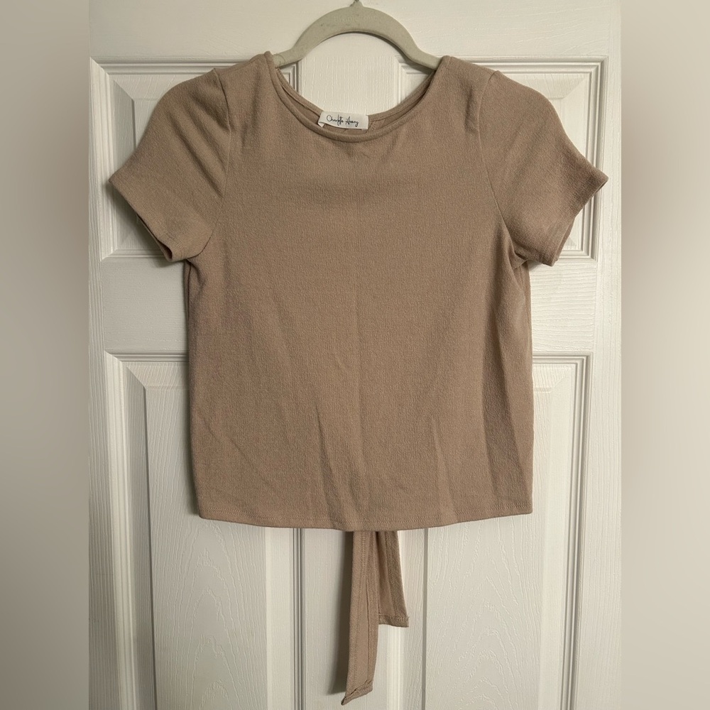 Casual Tan Short Sleeve Top from Francesca’s
